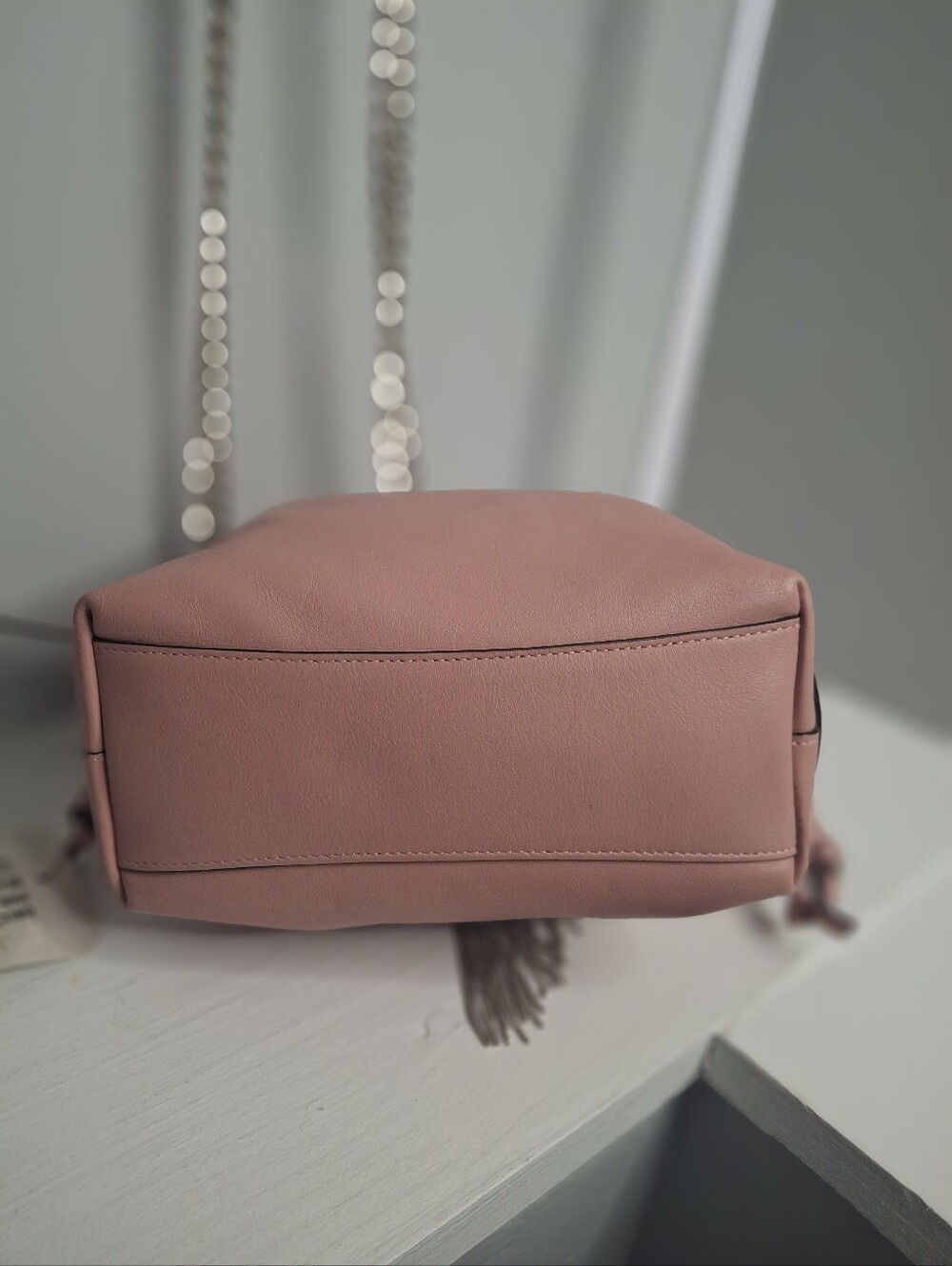 Jimmy Choo Callie Drawstring Bucket Bag NWT COA Blush Calf Leather Made in Italy - Picture 10 of 10